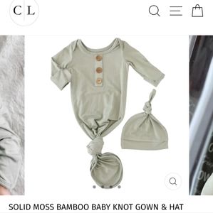 Caden Lane Solid Moss Bamboo Knot Gown & Hat